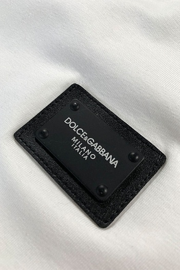 Белая мужская футболка Dolce&Gabbana logo-plaque   