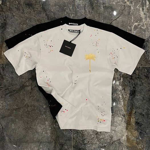 Оверсайз футболка Palm Angels paint splatter - White   