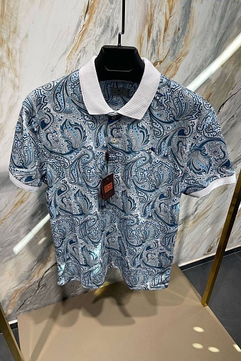 Мужское поло Etro "Paisley" - Blue   
