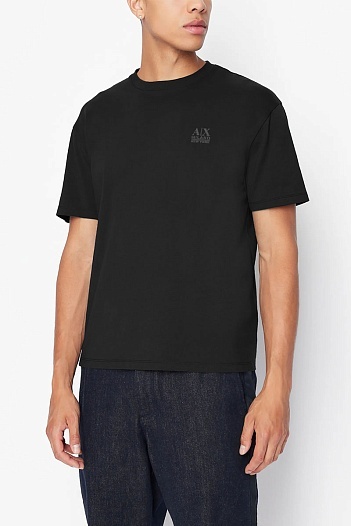 Чёрная футболка Armani Exchange Milano New York   