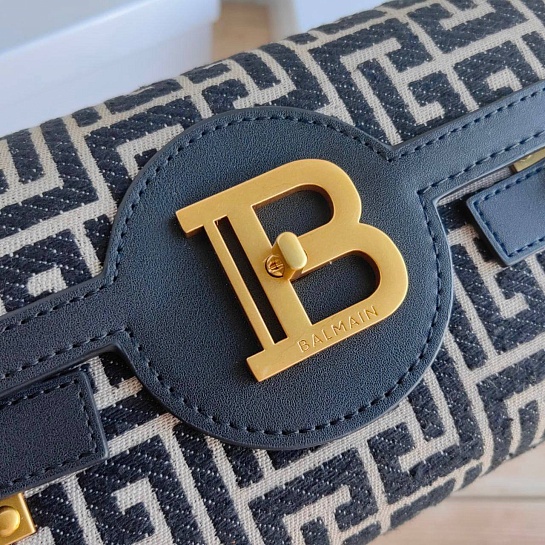 Женский клатч Balmain B-Buzz 25x12 см - Black / White