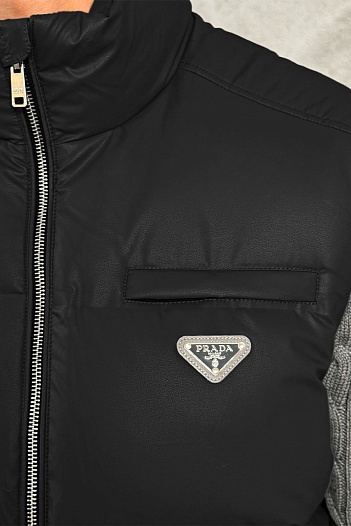Мужской жилет Prada logo-plaque - Black   