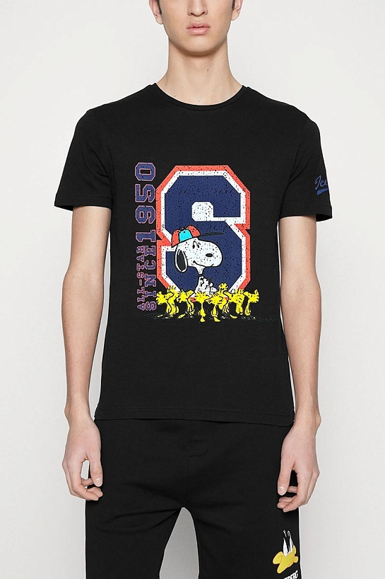 Мужская чёрная футболка Iceberg Snoopy