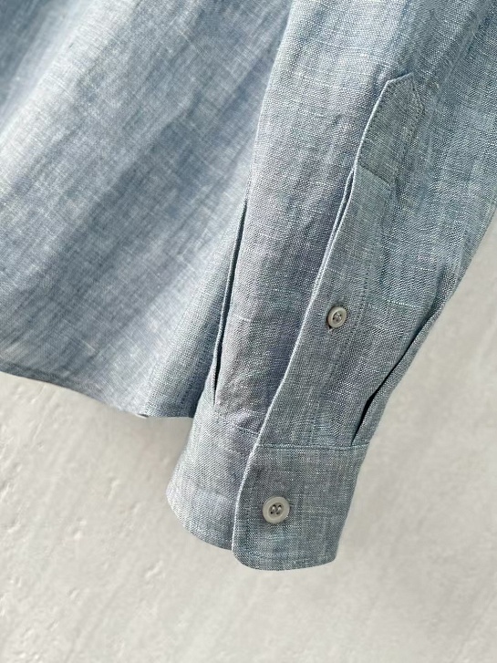 Льняная рубашка Brunello Cucinelli Premium - Blue