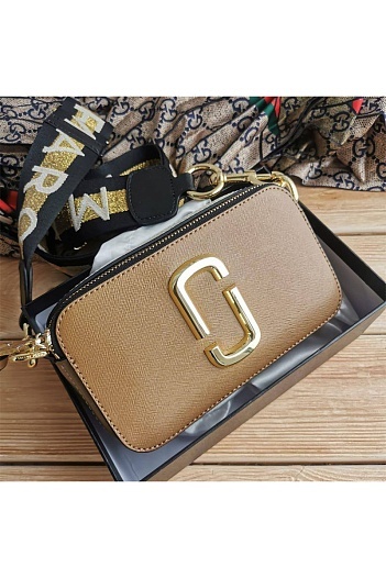 Кожаная сумка Marc Jacobs The Snapshot Cement Multi 19x11 см   