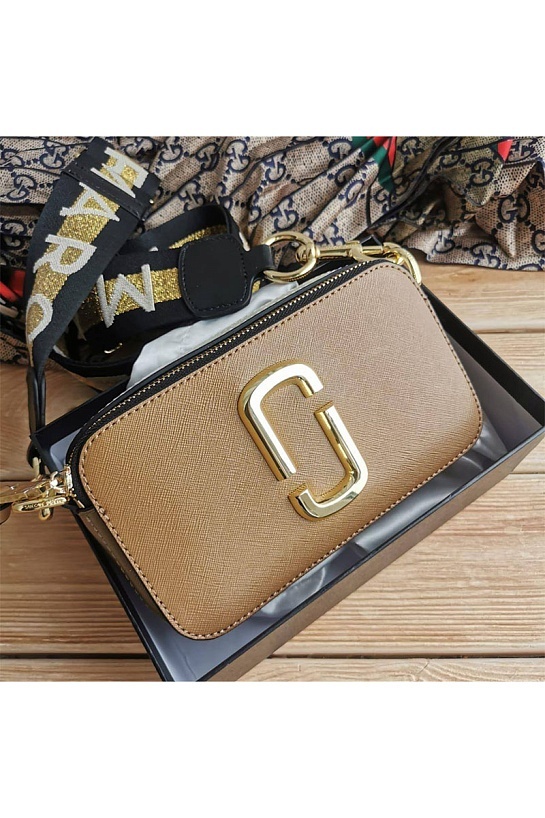 Кожаная сумка Marc Jacobs The Snapshot Cement Multi 19x11 см