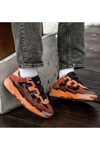 Кроссовки Adidas Niteball - Black / Orange   