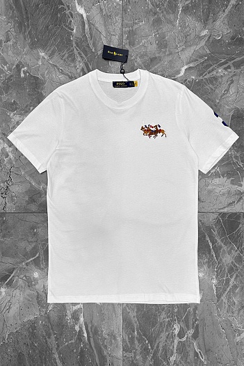 Мужская белая футболка Polo Ralph Lauren Match Club   