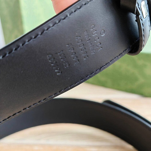 Кожаный ремень Gucci GG embossed (ширина 4 см, длина 100 / 105 см)   