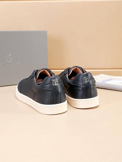 Кожаные кроссовки Brunello Cucinelli low-top - Navy   
