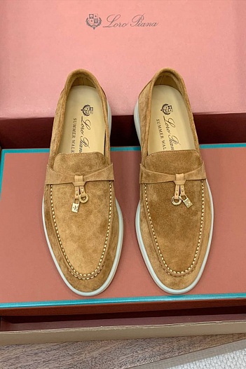Женские замшевые лоферы Loro Piana Summer Charms Walk premium   