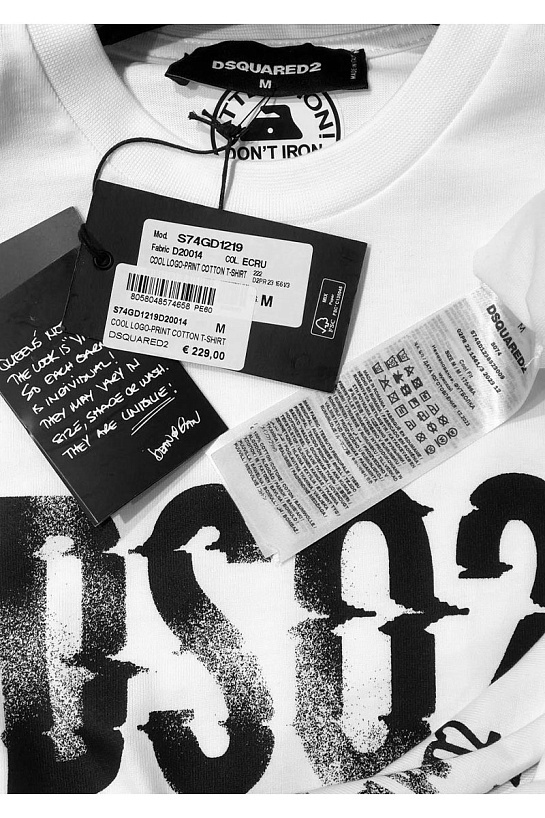 Мужская чёрная футболка Dsquared2 Suburbans