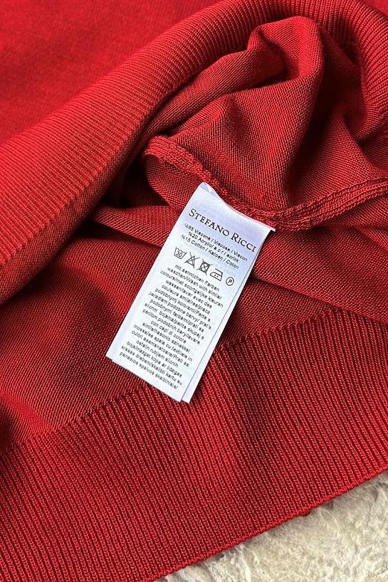 Мужское поло Stefano Ricci Eagle zip-neck - Red