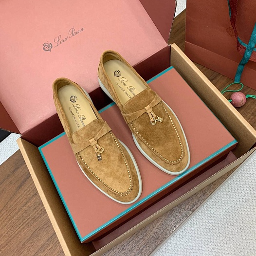 Женские замшевые лоферы Loro Piana Summer Charms Walk premium   
