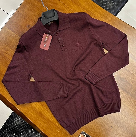 Поло с длинным рукавом Loro Piana бордового цвета