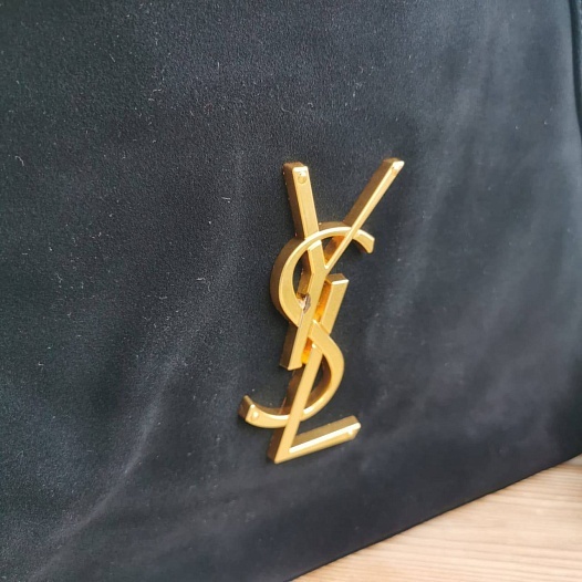 Замшевая сумка Yves Saint Laurent 35x27 см - Black   