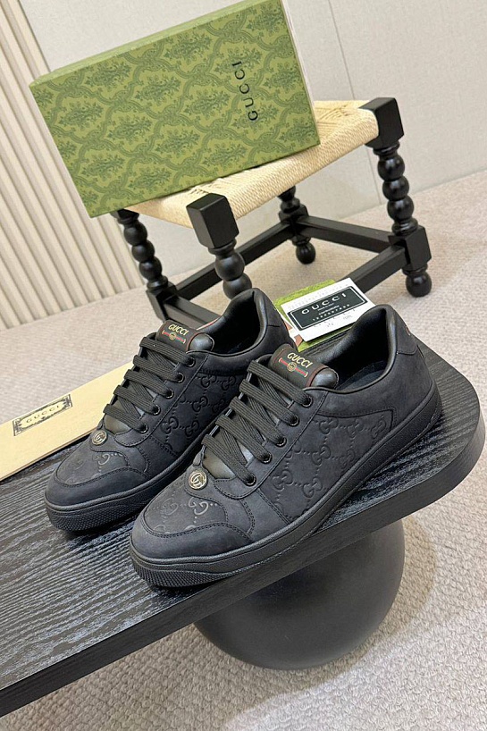 Кожаные кроссовки Gucci GG Screener - Black