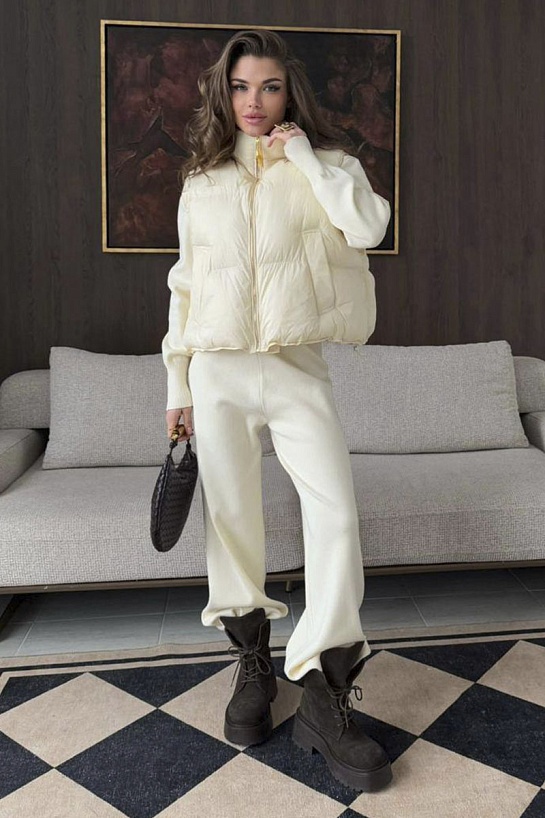 Женский костюм тройка на флисе Schiaparelli premium - White