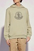 Мужское бежевое худи Moncler logo-print
