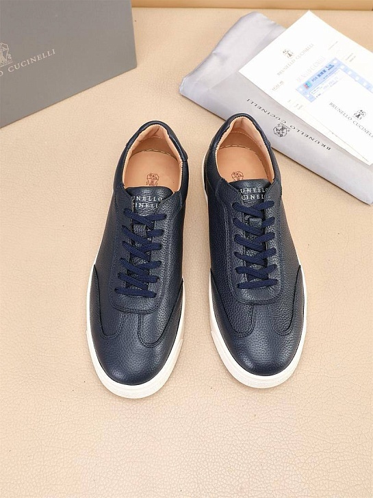 Кожаные кроссовки Brunello Cucinelli low-top - Navy