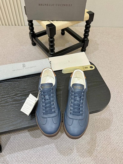 Кожаные кроссовки Brunello Cucinelli low-top - Blue   