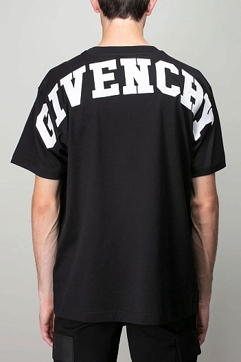 Чёрная оверсайз футболка Givenchy Eiffel Tower   