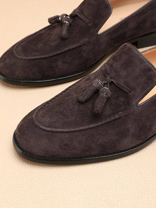 Замшевые лоферы Loro Piana tassel - Brown