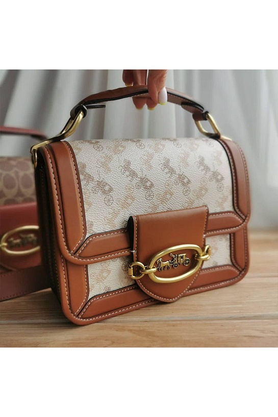 Женская сумка Coach Riley monogram crossbody 22x17 см (2 расцветки)