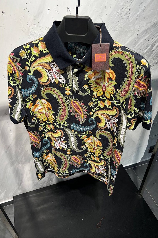 Мужское поло Etro "Floral" - Multicolor