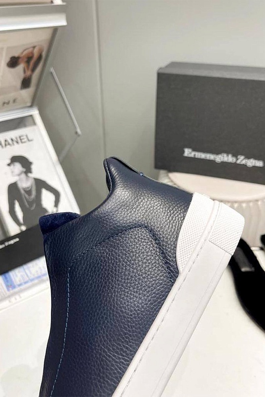 Кроссовки с мехом Ermenegildo Zegna Triple Stitch - Navy