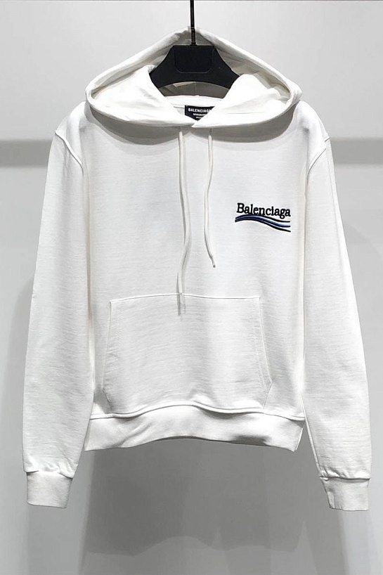 Оверсайз худи Balenciaga белого цвета