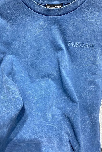 Синяя оверсайз футболка Balenciaga   