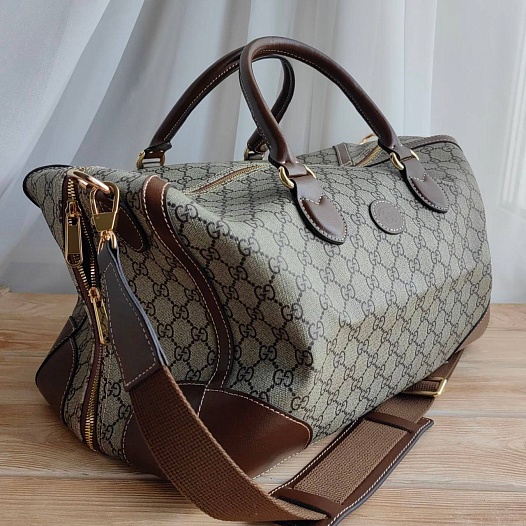 Дорожная сумка Gucci Interlocking G Duffle Bag in Beige 40x25 см   