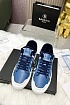 Кожаные кроссовки с мехом Balmain low-top - Blue / White
