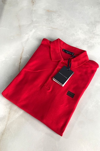 Классическое мужское поло Tommy Hilfiger красного цвета   