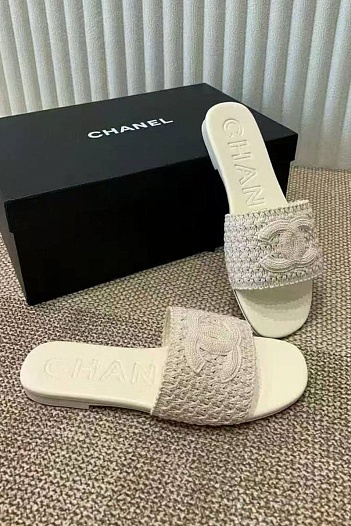 Женские шлёпанцы Chanel Premium - White   