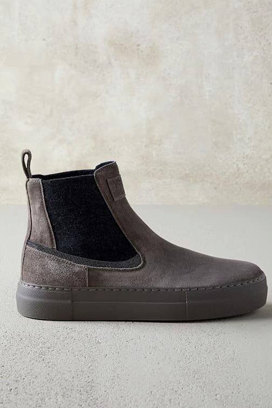 Женские замшевые ботинки Brunello Cucinelli Premium - Grey