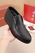 Кожаные лоферы с мехом Loro Piana Open Walk - Black