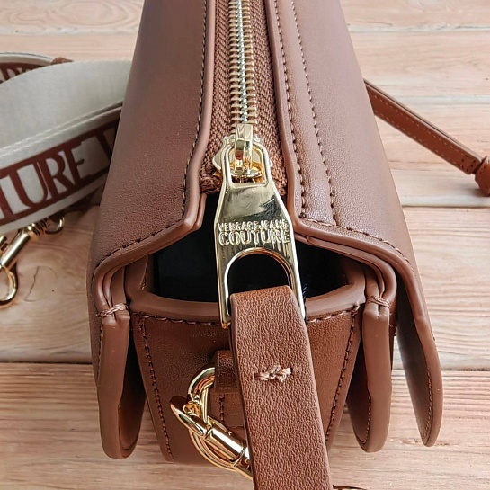 Кожаная сумка Versace Jeans Conture 22x15 см - Brown