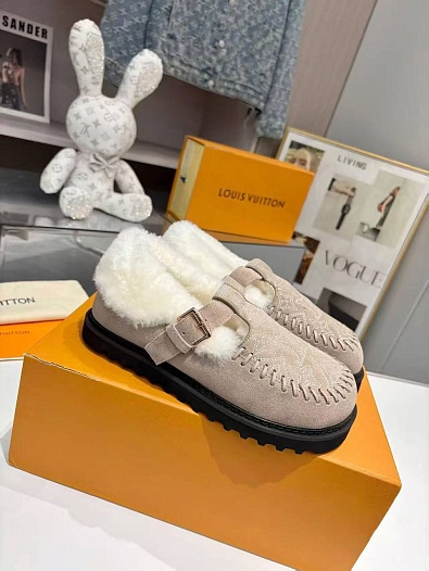 Женские меховые лоферы Louis Vuitton Colorado Comfort Mary Jane   