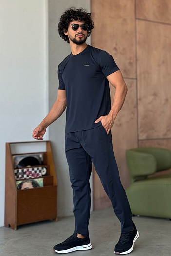 Мужская тёмно-синяя футболка Kiton   