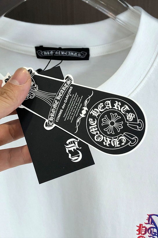 Белая оверсайз футболка Chrome Hearts Premium
