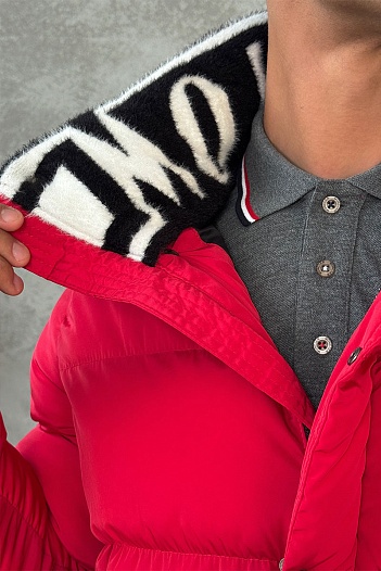 Куртка красного цвета Moncler logo-patch   