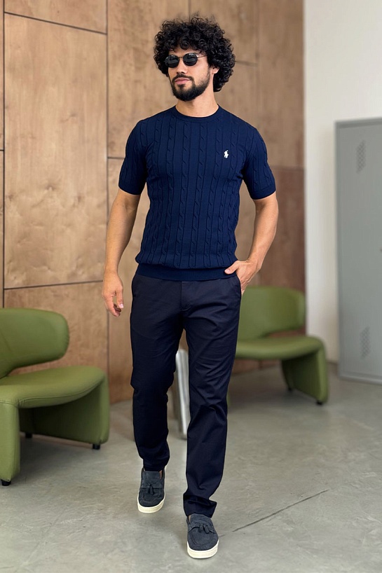 Мужская тёмно-синяя футболка Роlо Ralрh Lаurеn