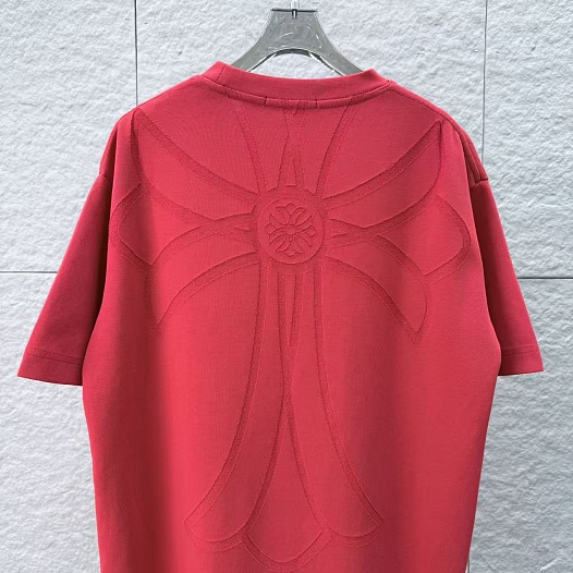 Красная оверсайз футболка Chrome Hearts premium   