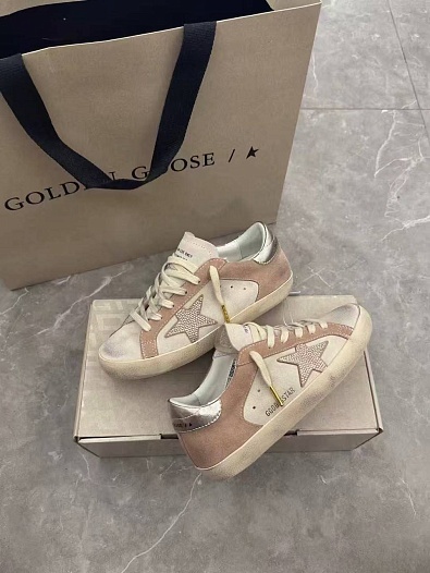 Женские кожаные кроссовки Golden Goose Super Star premium   