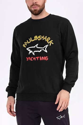 Свитшот чёрного цвета Paul & Shark logo-print   