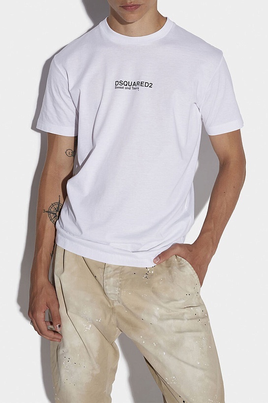 Мужская футболка Dsquared2 "Sweat and Tears" - White
