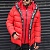 Утеплённая куртка красного цвета Moncler logo-patch