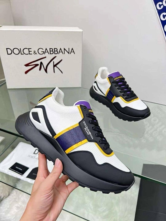 Женские комбинированные кроссовки Dolce & Gabbana - White / Black / Purple